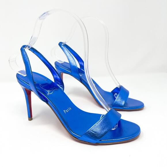 CHRISTIAN LOUBOUTIN O Marylin Metallic Leather Sandals EU 36.5 - Picture 6 of 10